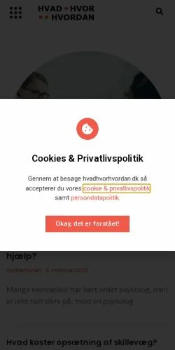 Anteprima del sito HvadHvorHvordan, media di Danimarca per articoli sponsorizzati