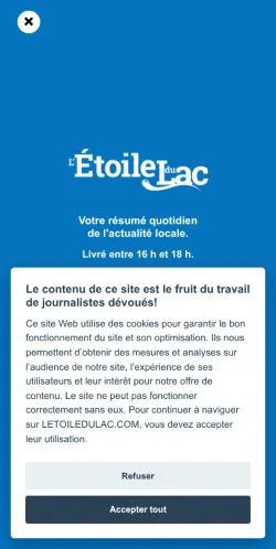 Aperçu du site L'Étoile Du Lac, média de Canada pour articles sponsorisés