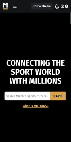 スポンサード記事向けのアメリカ合衆国メディア、Millionsのサイトプレビュー