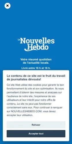Anteprima del sito Le Nouvelles Hebdo, media di Canada per articoli sponsorizzati