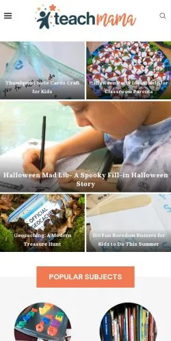 Vorschau der Website Teach Mama, Medium aus Vereinigte Staaten für gesponserte Artikel