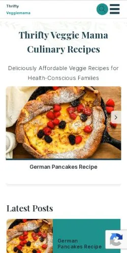 Anteprima del sito Thrifty Veggie Mama, media di Regno Unito per articoli sponsorizzati