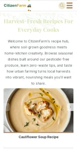 Anteprima del sito Citizen Farm, media di Regno Unito per articoli sponsorizzati