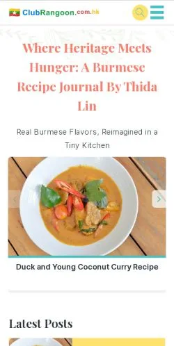 Anteprima del sito Burmese Recipes by ClubRangoon, media di Regno Unito per articoli sponsorizzati