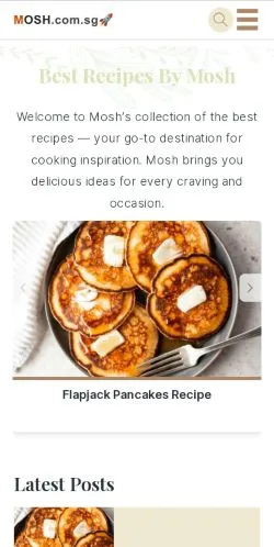 Preview of the Best Recipes by MOSH.com.sg website, a media outlet in United Kingdom for sponsored articles