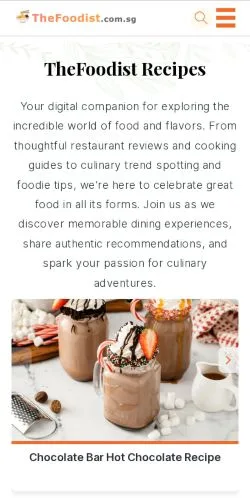 Vista previa del sitio TheFoodist Recipes, medio de Reino Unido para artículos patrocinados