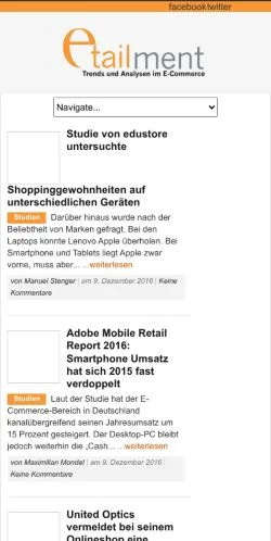 Anteprima del sito www.etailment.at, media di Austria per articoli sponsorizzati