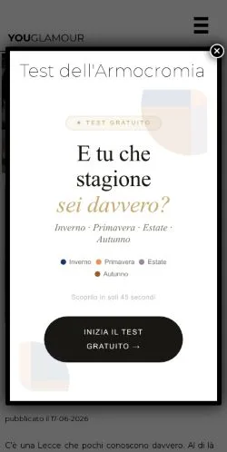 Anteprima del sito YouGlamour, media di Italia per articoli sponsorizzati