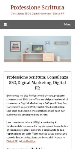Anteprima del sito Professione Scrittura, media di Italia per articoli sponsorizzati
