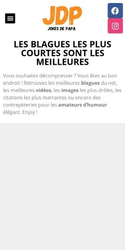 Anteprima del sito Blagues De Papa, media di Francia per articoli sponsorizzati