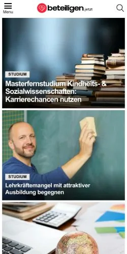 Anteprima del sito Beteiligen -Jetzt! -, media di Germania per articoli sponsorizzati