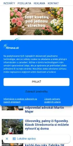 Anteprima del sito Rimava, media di Slovacchia per articoli sponsorizzati
