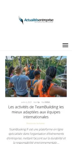 Anteprima del sito News Actualités entreprise, media di Francia per articoli sponsorizzati