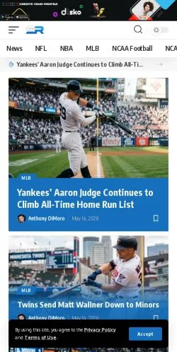 Anteprima del sito Sports Rants, media di Stati Uniti per articoli sponsorizzati
