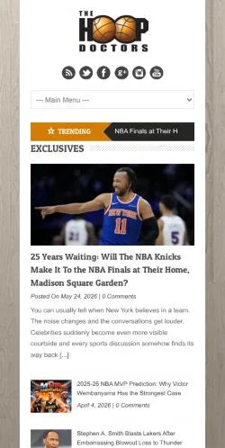 スポンサード記事向けのアメリカ合衆国メディア、The Hoop Doctorsのサイトプレビュー