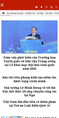 Anteprima del sito Báo An Giang, media di Vietnam per articoli sponsorizzati