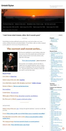 Anteprima del sito Untold Dylan, media di Regno Unito per articoli sponsorizzati