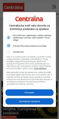 Vista previa del sitio Centralna, medio de Croacia para artículos patrocinados