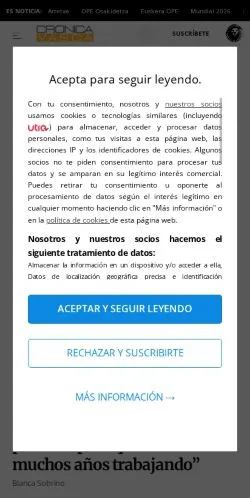 Anteprima del sito Crónica Vasca, media di Spagna per articoli sponsorizzati