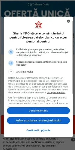 スポンサード記事向けのルーマニアメディア、Gherla INFOのサイトプレビュー