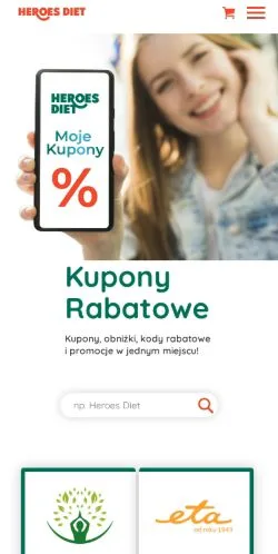 Anteprima del sito Heroes Diet, media di Polonia per articoli sponsorizzati