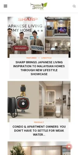 Anteprima del sito HomeDecoMalaysia, media di Stati Uniti per articoli sponsorizzati