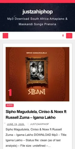 Anteprima del sito Just ZA Hiphop, media di Stati Uniti per articoli sponsorizzati