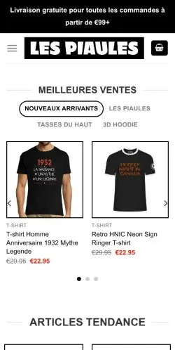 Vista previa del sitio Les Piaules, medio de Francia para artículos patrocinados