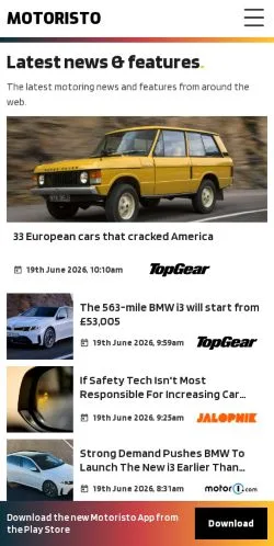 Anteprima del sito Motoristo, media di Stati Uniti per articoli sponsorizzati