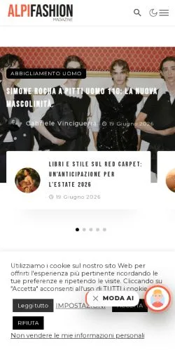 Vista previa del sitio Alpi Fashion Magazine, medio de Italia para artículos patrocinados