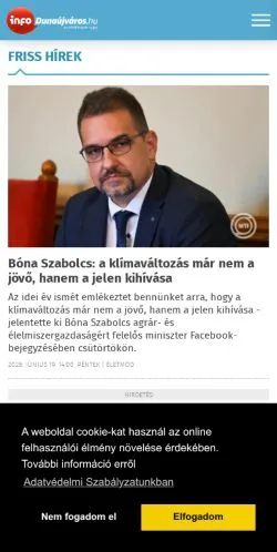 Anteprima del sito InfoDunaújváros, media di Ungheria per articoli sponsorizzati