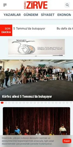 스폰서 기사용 튀르키예 매체 Kocaeli Zirve 사이트 미리보기