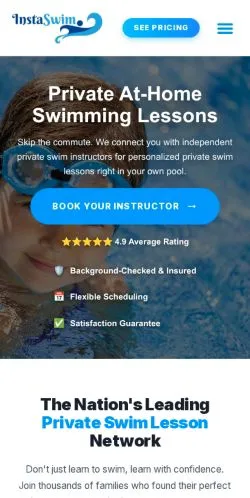 Podgląd witryny InstaSwim USA, medium z kraju Stany Zjednoczone do artykułów sponsorowanych
