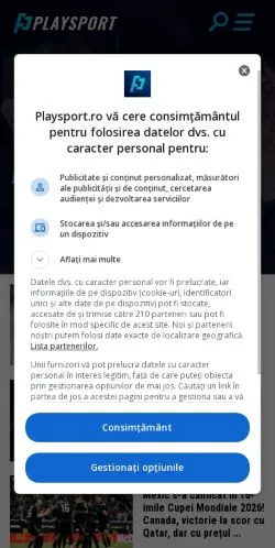 Anteprima del sito Playsport, media di Romania per articoli sponsorizzati