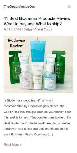 Anteprima del sito TheBeautyInsideOut, media di Stati Uniti per articoli sponsorizzati