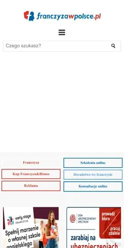 Anteprima del sito Franczyza W Polsce, media di Polonia per articoli sponsorizzati