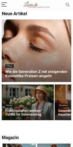 Vorschau der Website Lesia Magazin, Medium aus Deutschland für gesponserte Artikel