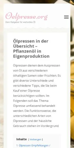Anteprima del sito Oelpresse, media di Germania per articoli sponsorizzati