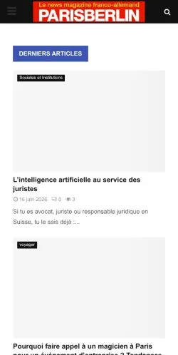 스폰서 기사용 프랑스 매체 Magazine Paris-Berlin 사이트 미리보기