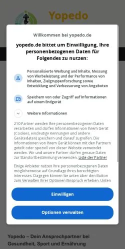 Anteprima del sito Yopedo, media di Germania per articoli sponsorizzati