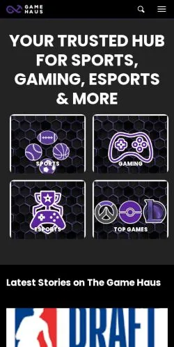 スポンサード記事向けのアメリカ合衆国メディア、The Game Hausのサイトプレビュー