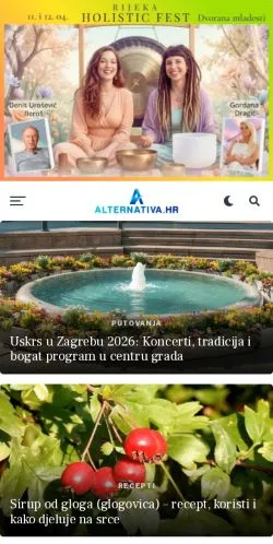 Anteprima del sito Alternativa, media di Croazia per articoli sponsorizzati