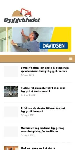Podgląd witryny Byggebladet, medium z kraju Dania do artykułów sponsorowanych