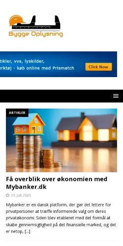 Anteprima del sito Byggeoplysning, media di Danimarca per articoli sponsorizzati