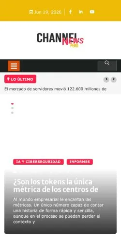 Anteprima del sito Channel News Peru, media di Spagna per articoli sponsorizzati