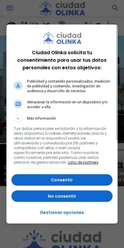 スポンサード記事向けのアメリカ合衆国メディア、Ciudad Olinkaのサイトプレビュー