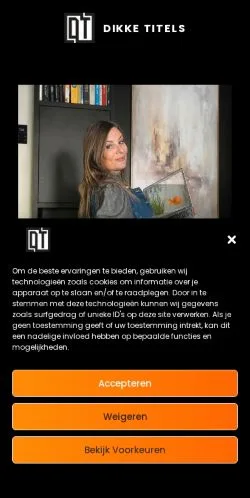 Pré-visualização do site Dikke Titels, meio de Países Baixos para artigos patrocinados