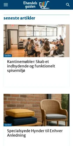 Anteprima del sito Ehandelsguiden.dk, media di Danimarca per articoli sponsorizzati