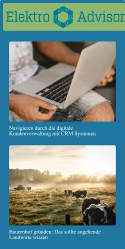 Pré-visualização do site Elektro Advisor, meio de Alemanha para artigos patrocinados