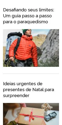 Anteprima del sito experencie.pt, media di Portogallo per articoli sponsorizzati